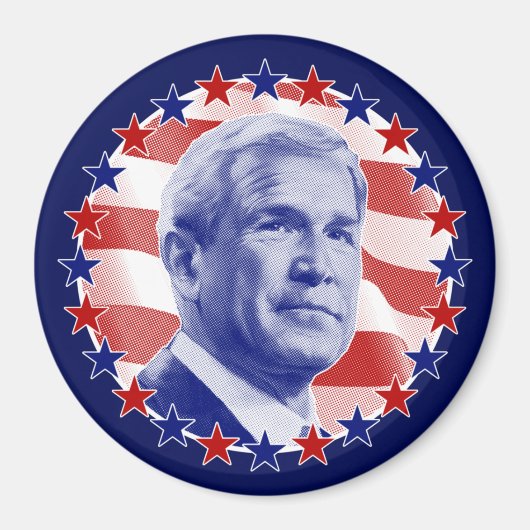President George W. Struik Stars en Stripes Magneet (Voorkant)