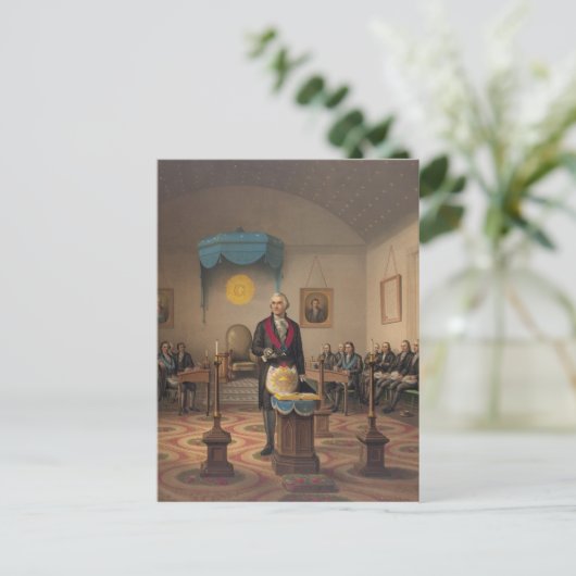 President George Washington als Master Mason Briefkaart (Staand voorkant)