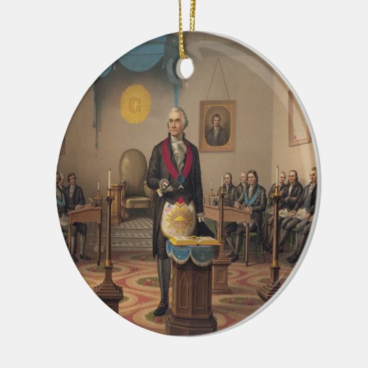 President George Washington als Master Mason Keramisch Ornament (Links)