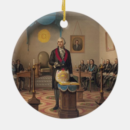President George Washington als Master Mason Keramisch Ornament (Achterkant)