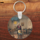 President George Washington als Master Mason Sleutelhanger (Voorkant)
