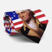 President George Washington & Amerikaanse vlag Stropdas (Opgerold)