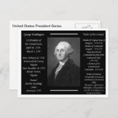 President George Washington Briefkaart (Voorkant / Achterkant)