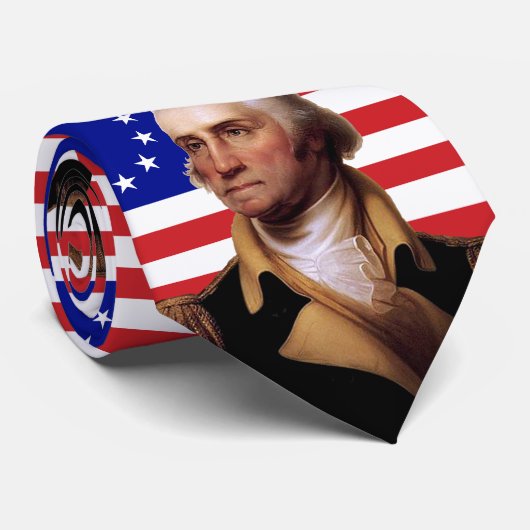 President George Washington en Betsy Ross Flag Stropdas (Opgerold)