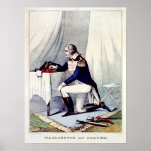 President George Washington in Prayer Poster
