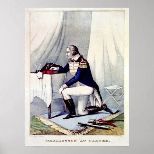 President George Washington in Prayer Poster (Voorkant)