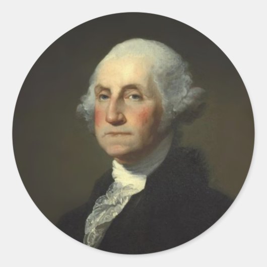 President George Washington Ronde Sticker (Voorkant)
