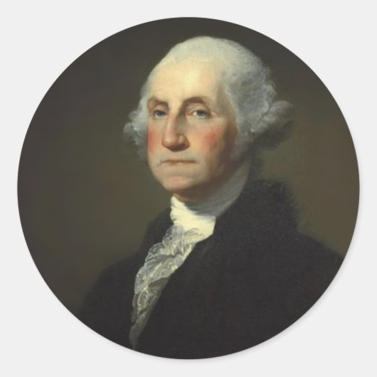 President George Washington Ronde Sticker (Voorkant)