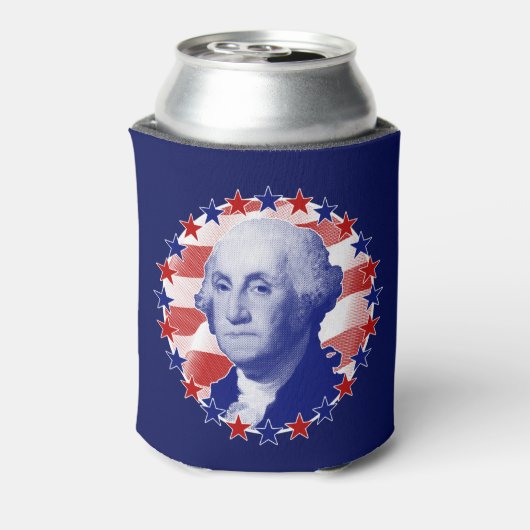 President George Washington Stars en Stripes Blikjeskoeler (Blikje Achterkant)