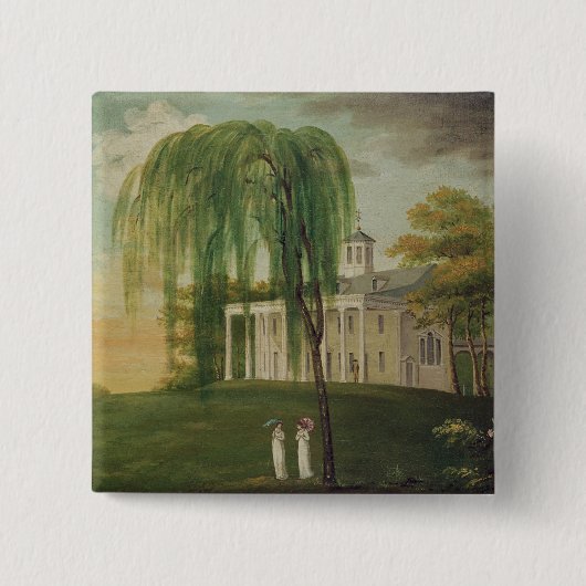President George Washington Vierkante Button 5,1 Cm (Voorkant)