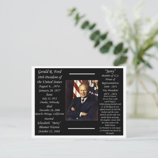 President Gerald Ford Briefkaart (Staand voorkant)