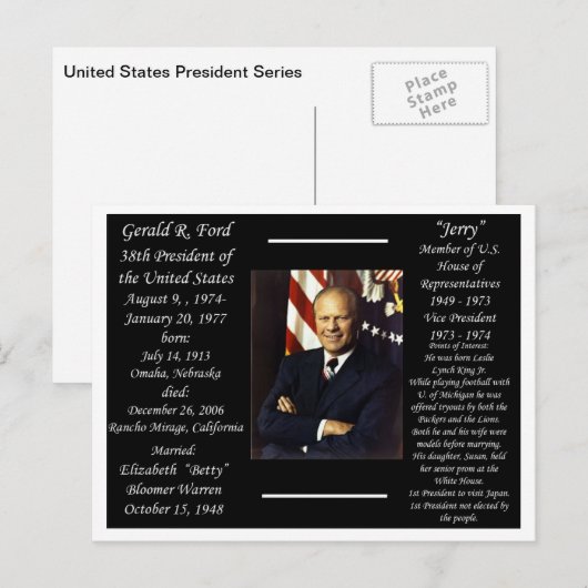 President Gerald Ford Briefkaart (Voorkant / Achterkant)