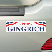 President Gingrich 2012 (v105) Bumpersticker (Op auto)