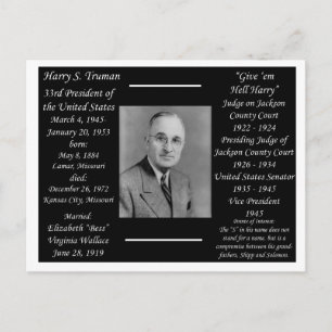 President Harry Truman Briefkaart