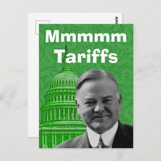 President Herbert Hoover Tariffs Briefkaart (Voorkant / Achterkant)