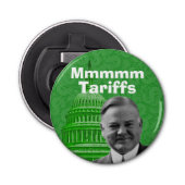 President Herbert Hoover Tariffs Button Flesopener (Voorkant)