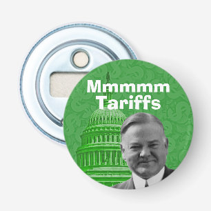 President Herbert Hoover Tariffs Button Flesopener