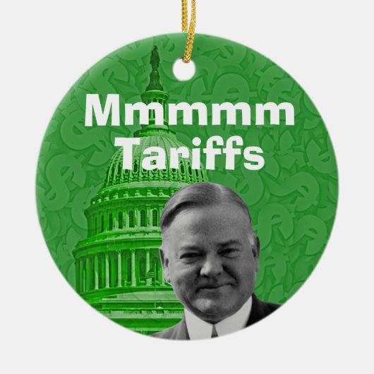 President Herbert Hoover Tariffs Keramisch Ornament (Voorkant)