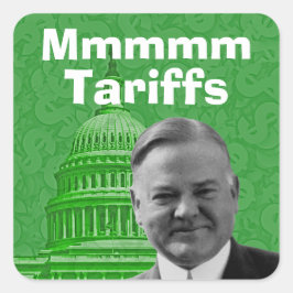 President Herbert Hoover Tariffs Vierkante Sticker