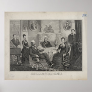 PRESIDENT JAMES ABRAM GARFIELD en familie Poster