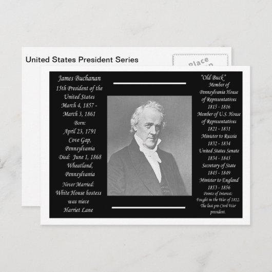 President James Buchanan Briefkaart (Voorkant / Achterkant)