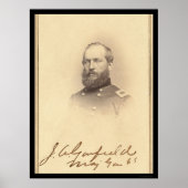 President James Garfield Ondertekende Kaart 1861 Poster (Voorkant)
