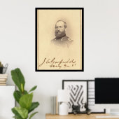 President James Garfield Ondertekende Kaart 1861 Poster (Thuiskantoor)