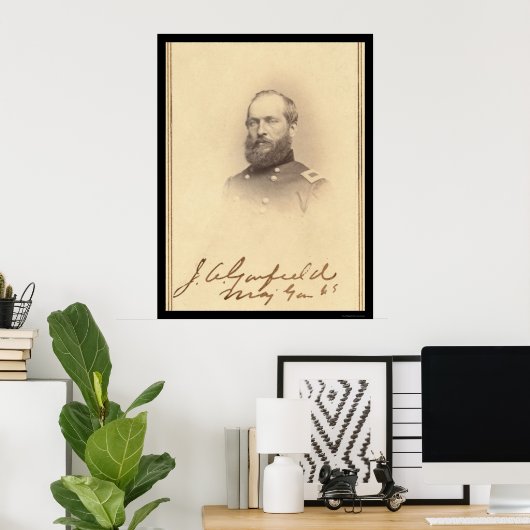 President James Garfield Ondertekende Kaart 1861 Poster (Thuiskantoor)