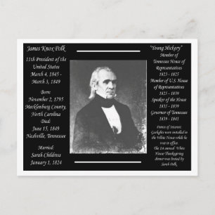 President James K Polk Briefkaart