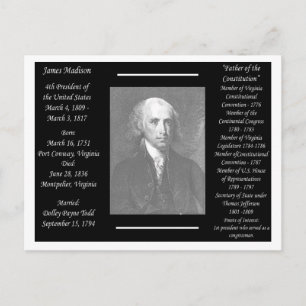 President James Madison Briefkaart