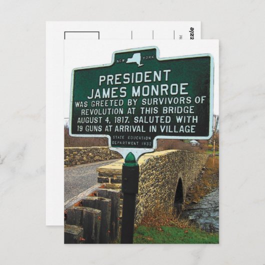 President James Monroe Stone Bridge Briefkaart (Voorkant / Achterkant)