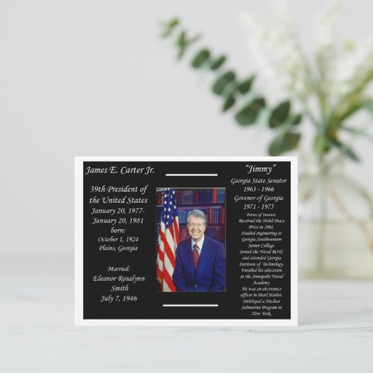 President Jimmy Carter Briefkaart (Staand voorkant)