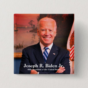 President Joe Biden, 46e President VS  Vierkante Button 5,1 Cm