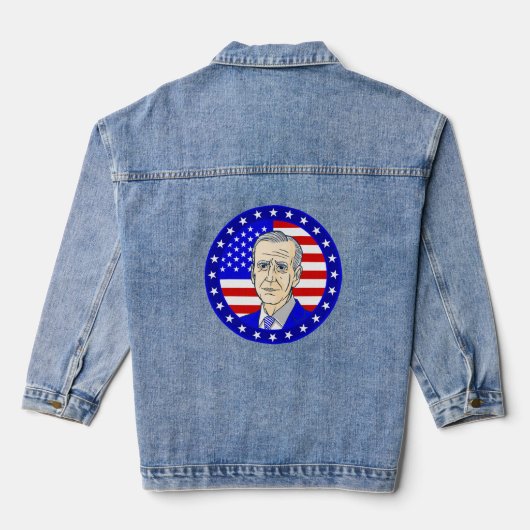president Joe Biden Amerikaanse vlag Denim Jacket (Achterkant)