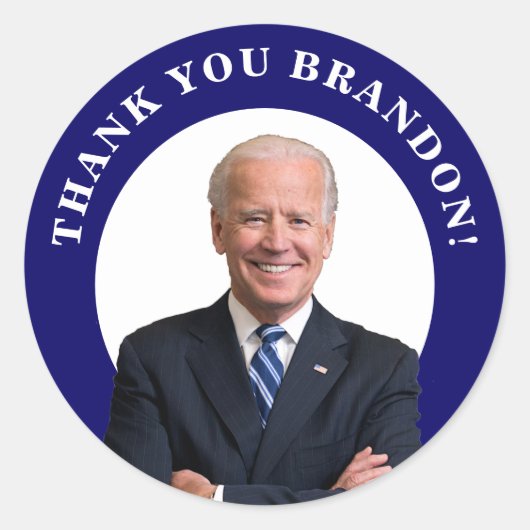 President Joe Biden bedankt je Brandon! Ronde Sticker (Voorkant)