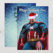 President Joe Biden en Santa Hat Feestdagenkaart (Voorkant / Achterkant)