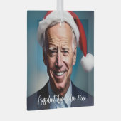 President Joe Biden en Santa Hat Glas Ornament (Voorkant Rechts)