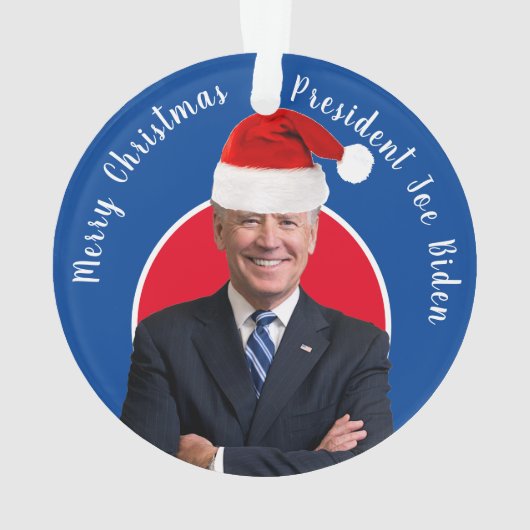 President Joe Biden en Santa Hat Ornament (achterkant)