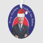 President Joe Biden en Santa Hat Ornament (voorkant)