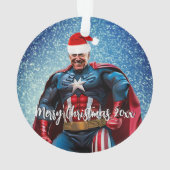 President Joe Biden en Santa Hat Ornament (achterkant)