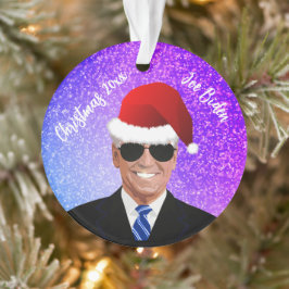President Joe Biden en Santa Hat Ornament