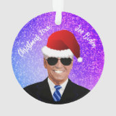 President Joe Biden en Santa Hat Ornament (achterkant)
