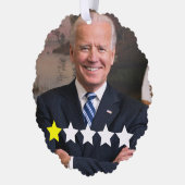 President Joe Biden Goedkeuringsbeoordeling Ornament Kaart (Links)