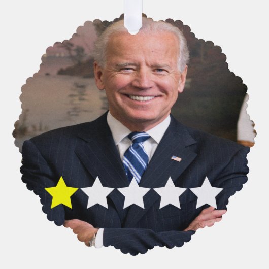 President Joe Biden Goedkeuringsbeoordeling Ornament Kaart (Voorkant)