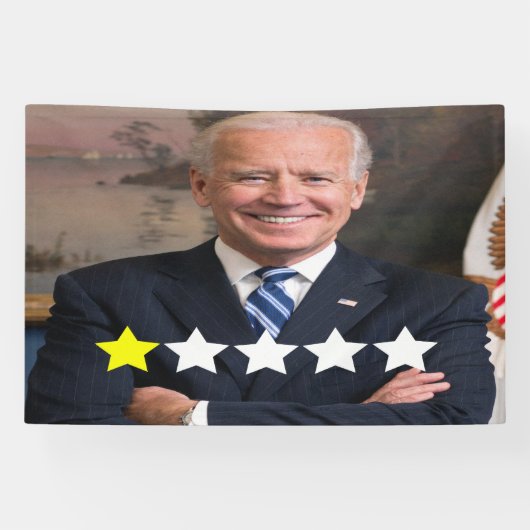 President Joe Biden Goedkeuringsbeoordeling Spandoek (Horizontaal)