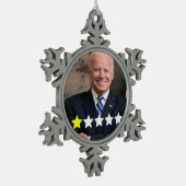 President Joe Biden Goedkeuringsbeoordeling Tin Sneeuwvlok Ornament (Links)