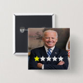 President Joe Biden Goedkeuringsbeoordeling Vierkante Button 5,1 Cm (Voorkant /achterkant)