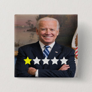 President Joe Biden Goedkeuringsbeoordeling Vierkante Button 5,1 Cm