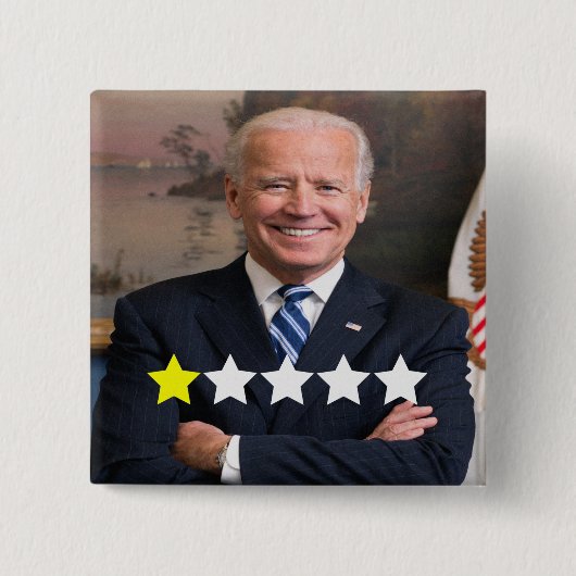President Joe Biden Goedkeuringsbeoordeling Vierkante Button 5,1 Cm (Voorkant)