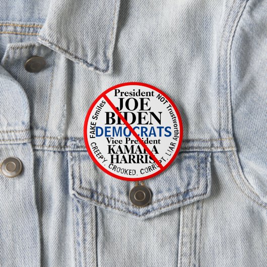 President Joe Biden Kamala Harris Ronde Button 7,6 Cm (In situ)